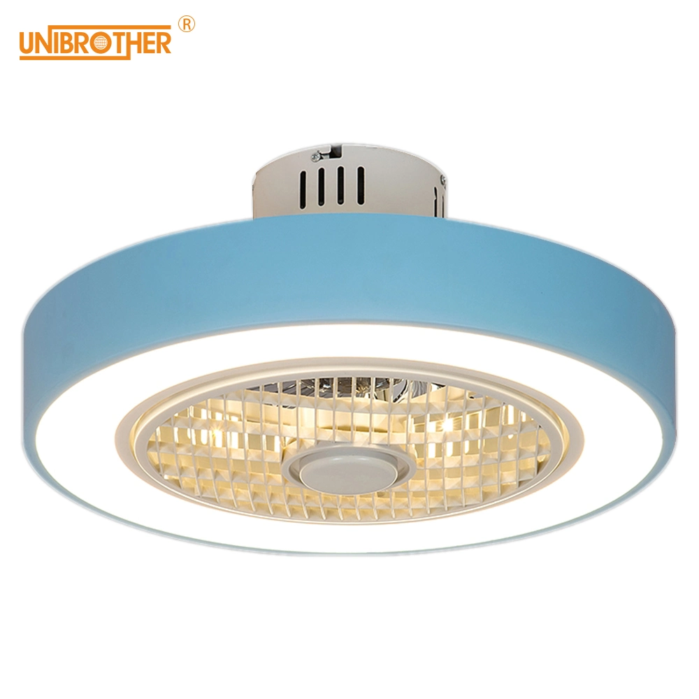 Macaron Fan Ceiling with Remote Control Dimming 19 Inch Fan Lamp for Girl Bedroom Modern Ceiling Fan Light (WH-VLL-14)