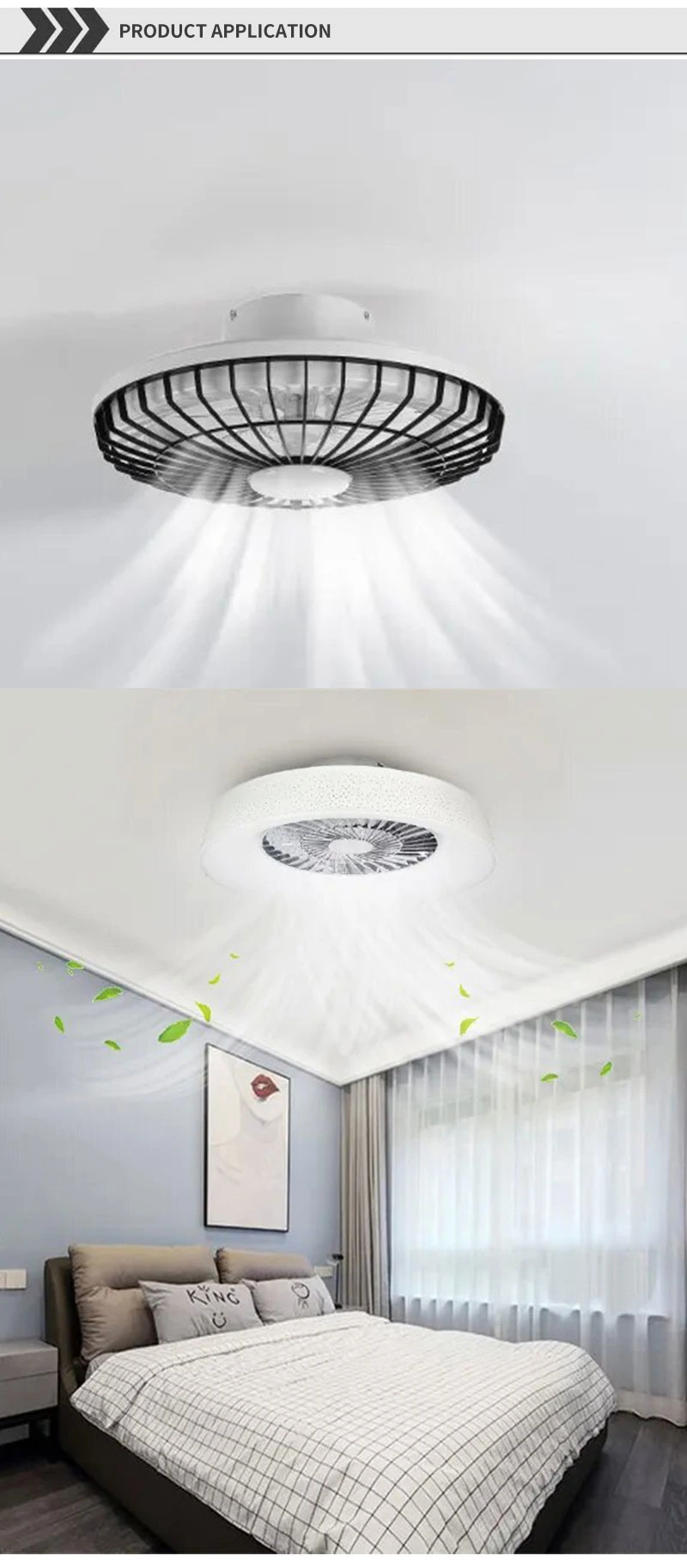 Best Modern Bedroom Home Living Room 18" LED Lamp Ceiling Fan with Light and Remote Control