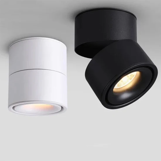 Luz de techo LED giratoria de 360 ​​° Foco plegable ajustable Foco empotrable montado en superficie