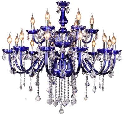 Candelabros de vela sin llama elegantes de cristal lujoso de cristal púrpura clásico para la capilla del salón del palacio decorada