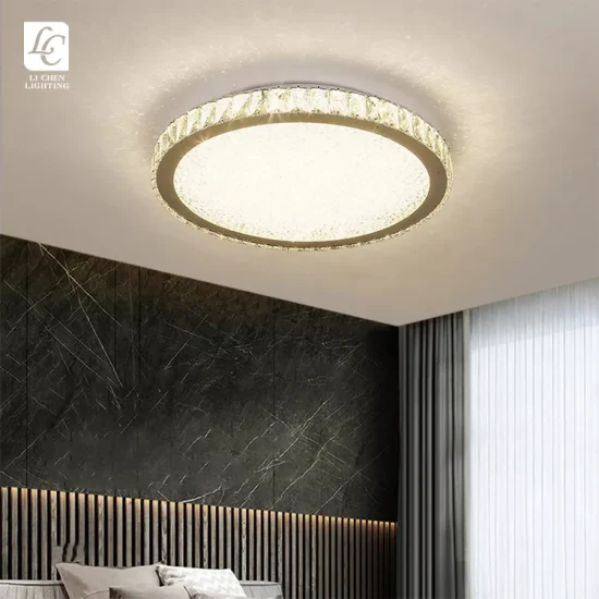 Luz de techo de cristal de acero inoxidable para decoración de restaurante, sala de estar y hogar de diseño moderno