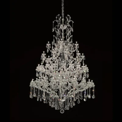 Chrome Large Hotel Foyer Decorativo Maria Theresa Luxury Crystal Chandelier