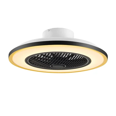 Ventilador de techo LED de estilo moderno con controlador Tuya WiFi Ventilador de techo LED redondo para interiores y exteriores a la moda